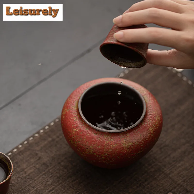 Kiln Fambe Old Rock Clay Mountain Red Jianshui Tea Washing Basin Household Chaxi Tableware Supplies Decoration Teacups Teapots