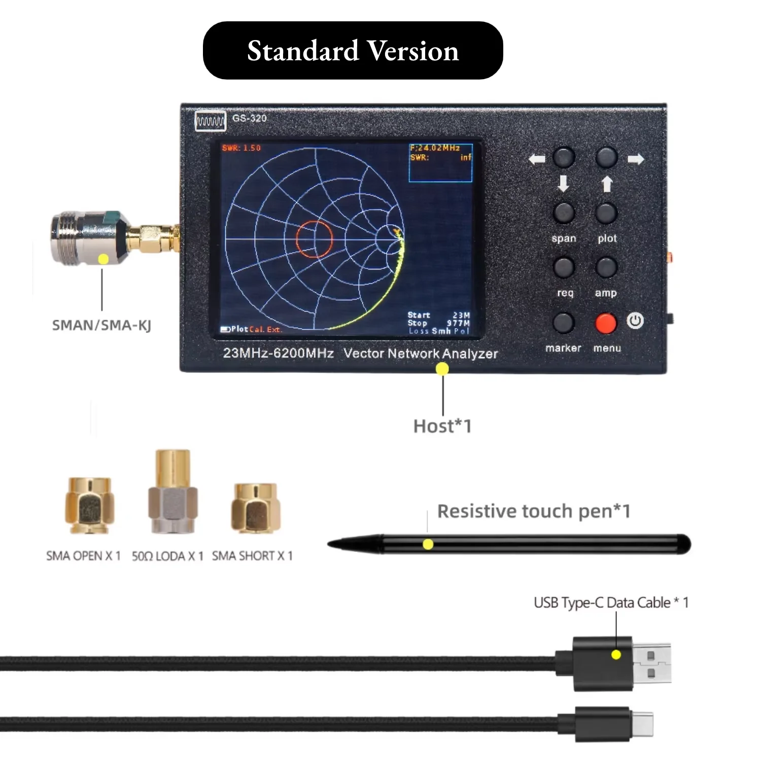 GS320 Vector Network Analyzer 6GVNA SWR Simple Magnetic Field Probe 9K-3GHz EMC Near Field Probe Suitable Vector Network Analyze