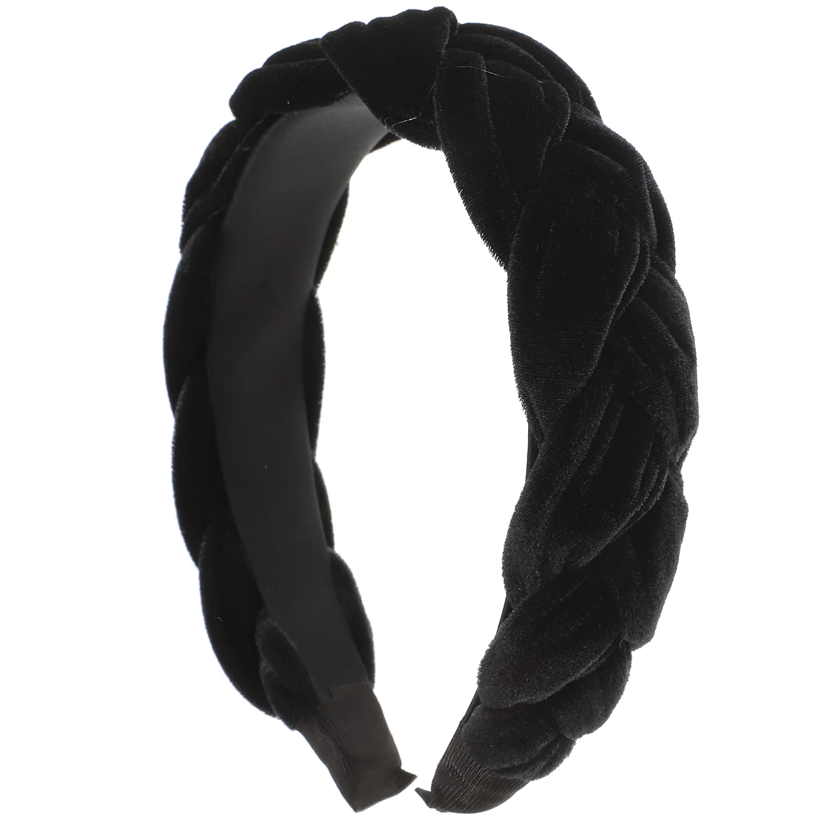 

Cross Hair Ladies Braid Flannelette Wide Hair Hair Accessory for Woman Girl Black