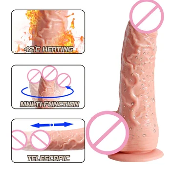 Wireless Control Vibrator Telescopic Swing Dildo Wireless Remote Heating Penis Sex Toy for Woman Suction Cup Realistic Dildo 4