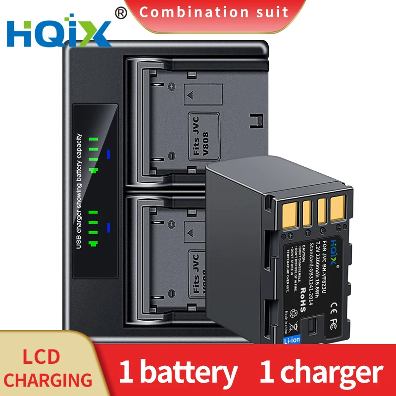 Hqix Per Jvc Cr-D771 D775 D790 D760 D796 D720 D725 D750 D740 D728 D770 Da30 D790 Amera Bn-Vf823U Batteria A Doppio Caricatore