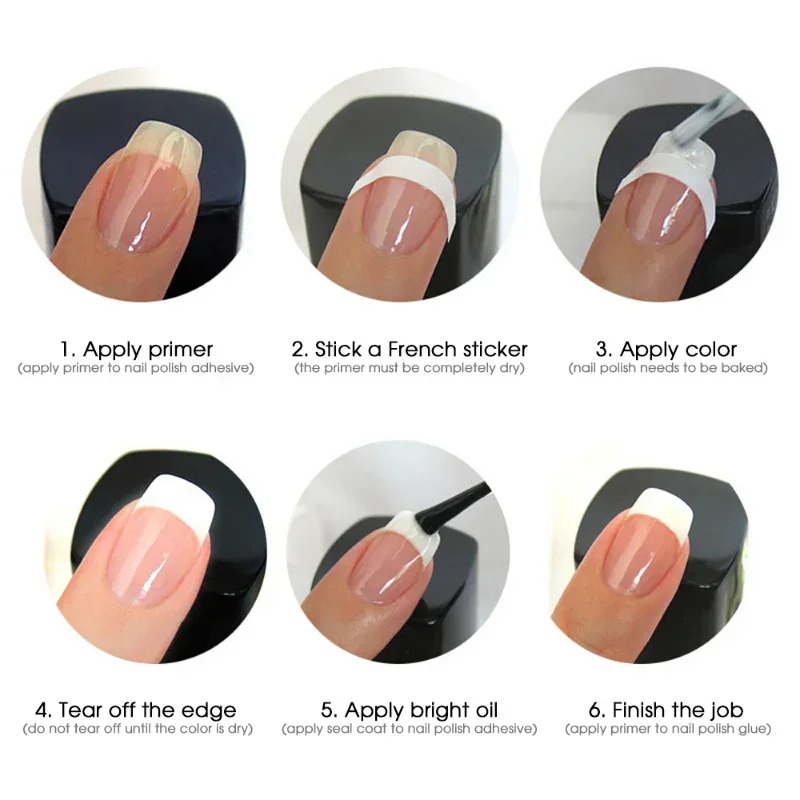 V-shaped White French Manicure Strip Wavy Line Nail Art Form Fringe Tip Guides Sticker DIY Nails Line Auxiliary Decoration Tools 5