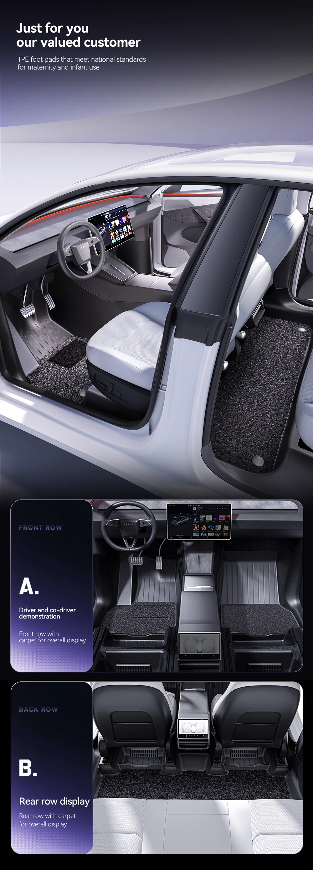 YZ Juniper 360 Full Cover TPE Floor Mats For Tesla Model Y 2025 2026 image 12