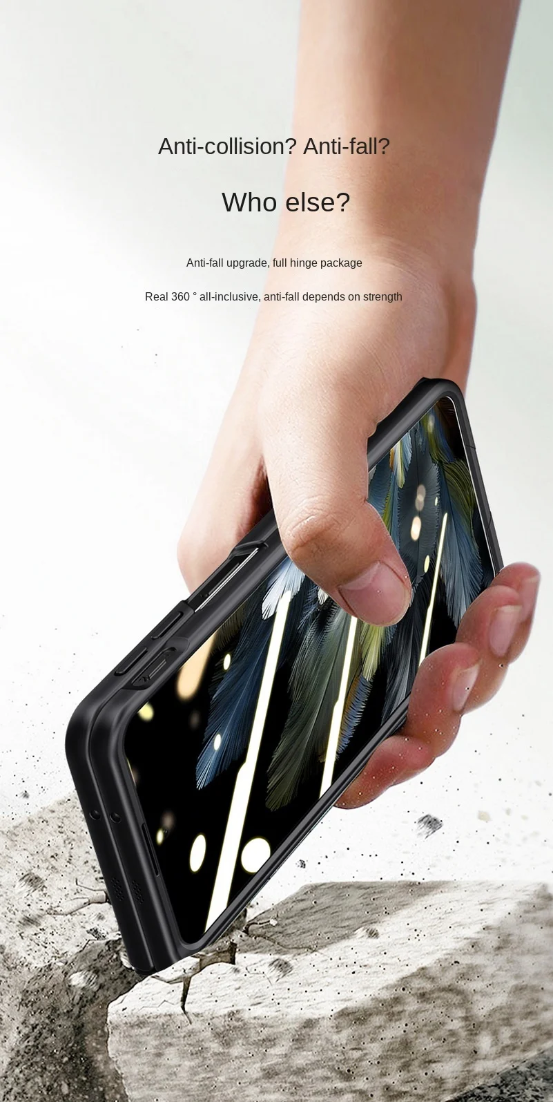 With Privacy Temped Glass Flim Full Protect Case For OnePlus One Plus Open Spring Hinge Hold Lens Cama protect_voghion.com