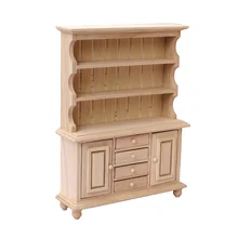 

Doll House Cabinet Decor Mini Bookshelf Kids Bookcase Miniature Cabinet Model