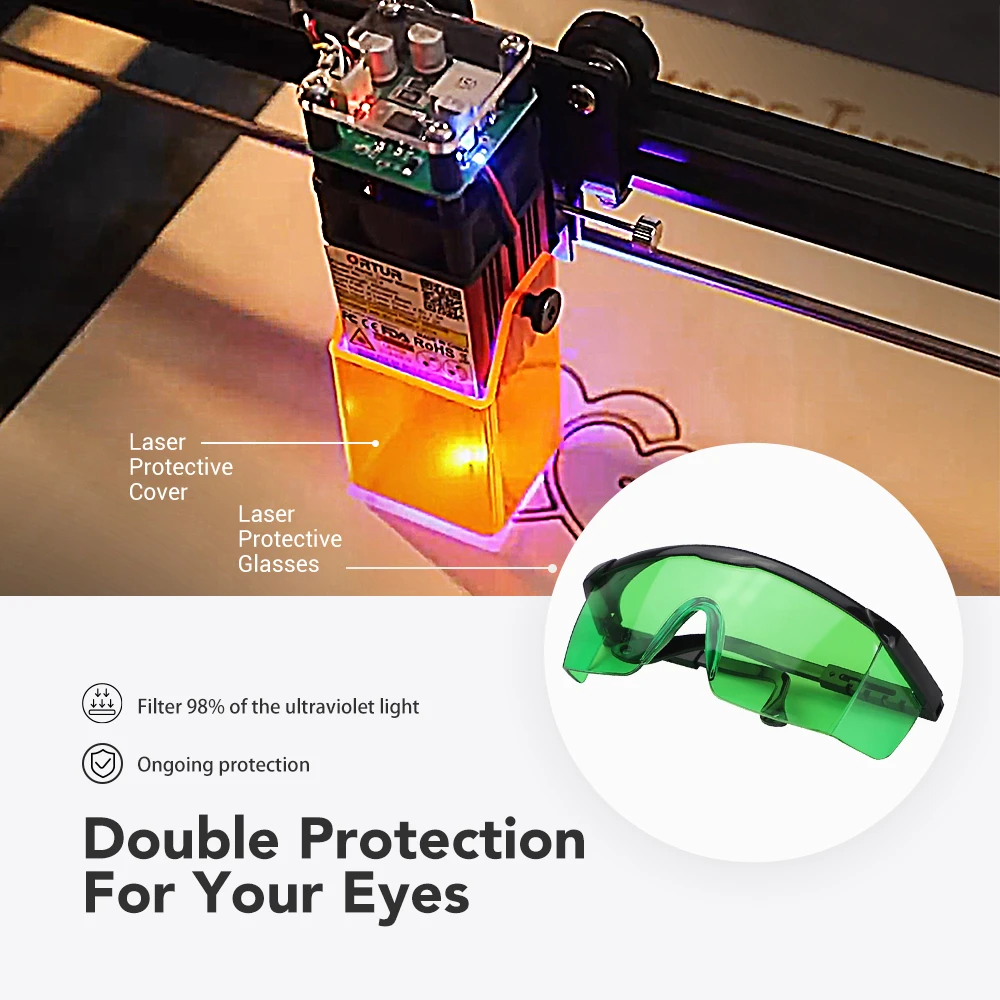 Ortur Laser Engraver Cutter Safety Glasses Eyewear Double Protection