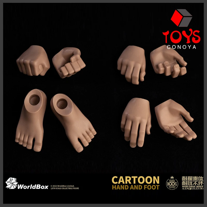 

Worldbox AT040 1/6 Cartoon Hand and Foot Shape Model Replacement Body Accessories Fit 12'' Male Soldier Action Figure Dolls