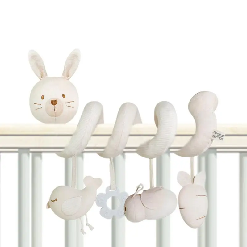 

Игрушка-АРОКА на коляску с милым кулоном, спиральное автомобильное сиденье, игрушки, съемная плюшевая спиральная игрушка из органического хлопка для путешествий для девочек и мальчиков