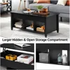 47.5in Lift Top Coffee Table with Hidden Compartment & 3 Cube Open Shelves for Living Room, Office. Lift Up Center Coffee Table 5