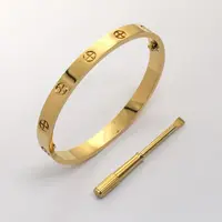 Plus Sign Bangle for Women Men Fashion Brand Gold Silver Color Stainless Steel Bracelet Jewelry Gift (B01) 2