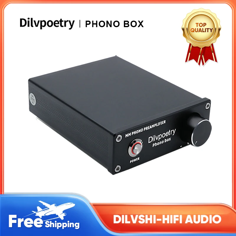 

Dilvpoetry PHONO BOX HiFi Digital Amplifier for Record Player Audio Mini Phono Turntable Preamplifier for Vinyl Record Player