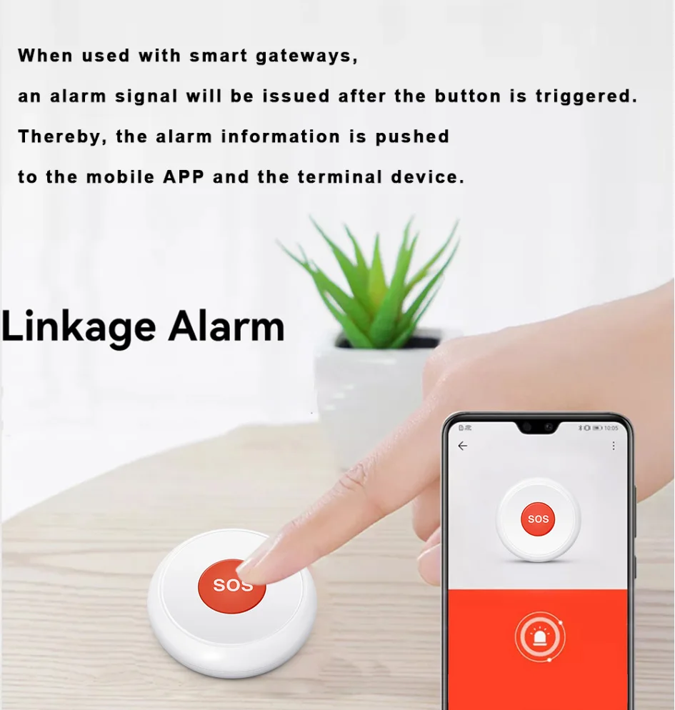 Tuya ZigBee SOS Emergency Butto Elderly Children Alarm Emergency Help Switch Hom