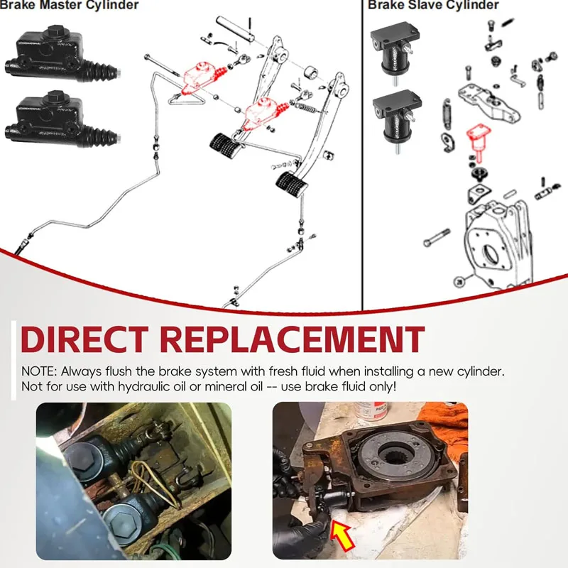 #A51976 ,#L25419 Brake Masters & Slave Cylinders Kit For Case Backhoes 430 450 450B/C 480 480B/C/D 580 580B/C 850B/C/D 855C
