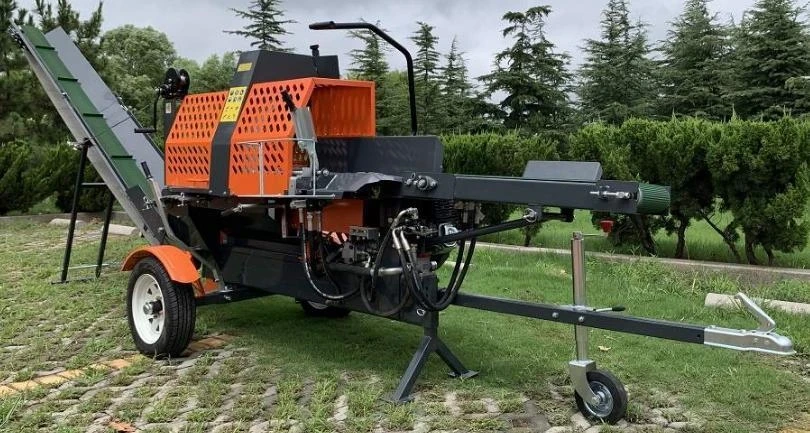 20ton Automatic Gasoline Firewood Processor Log Splitter Wood Cutter Fast Speed Kinetic Wood Processor