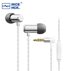 Premium Aluminum Alloy Earbuds with Hi-Fi Sound and Built-in Microphone (Silver With Mic)