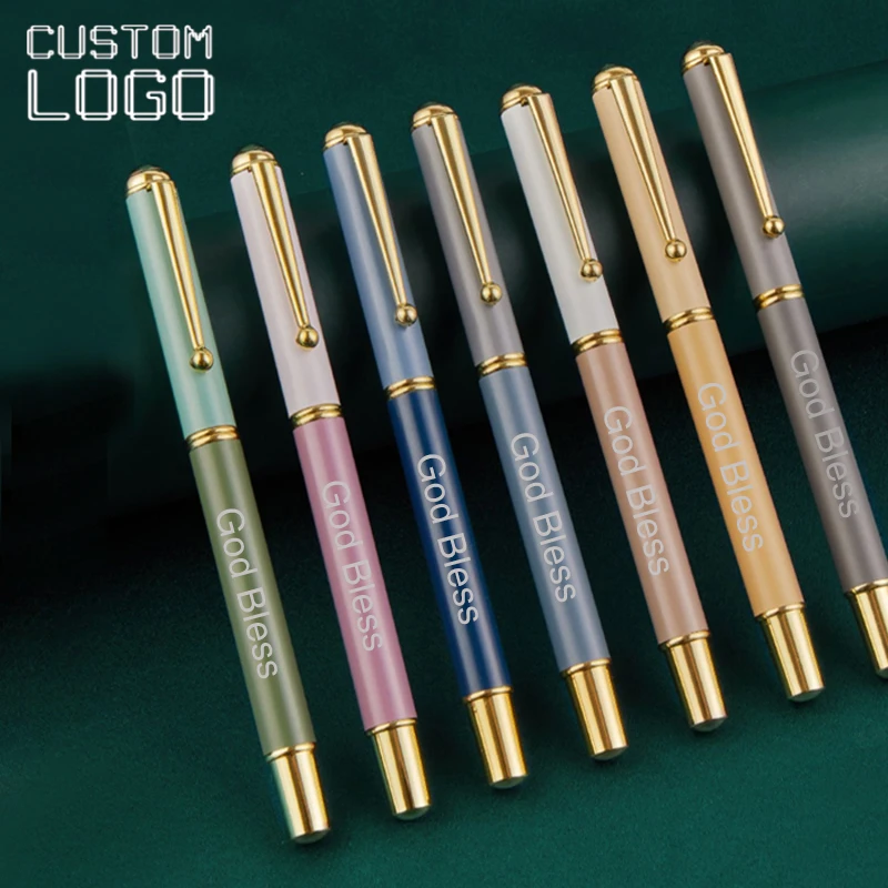 Exquisite Morandi Retro Metal Pen Personalized Custom Name Commemorative Gift Fountain Pens School Office Stationery Wholesale hero 18k gold collection fountain pen limited edition deer metal