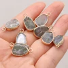1PC yachu Rose Quartz Amethyst Amazonite Stone Gold Plated Pendant 10x20mm Jewelry Making DIY Necklace Accessory Gift 6