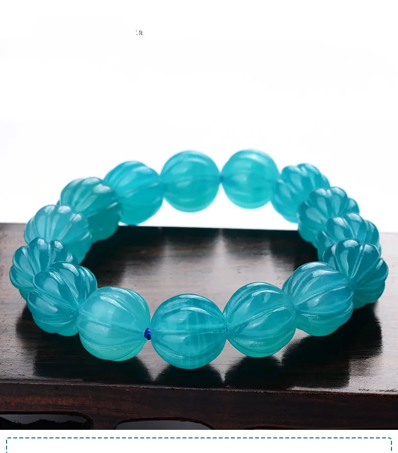 ONE PIECE full hole  loose beads green Amazonite carved round/pumpkin  for making jewelry necklace  FPPJ wholesale 5