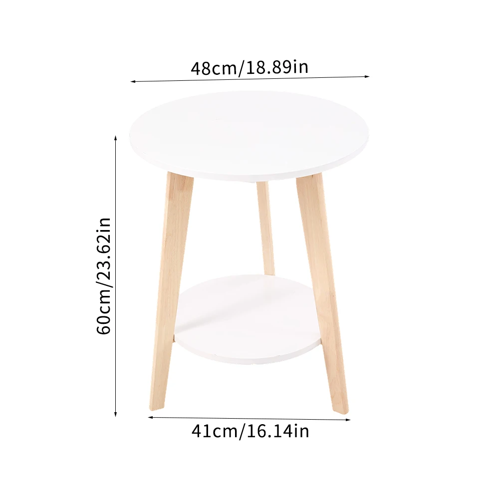 【Breeins】2-Tier Round Wooden Coffee Side Table