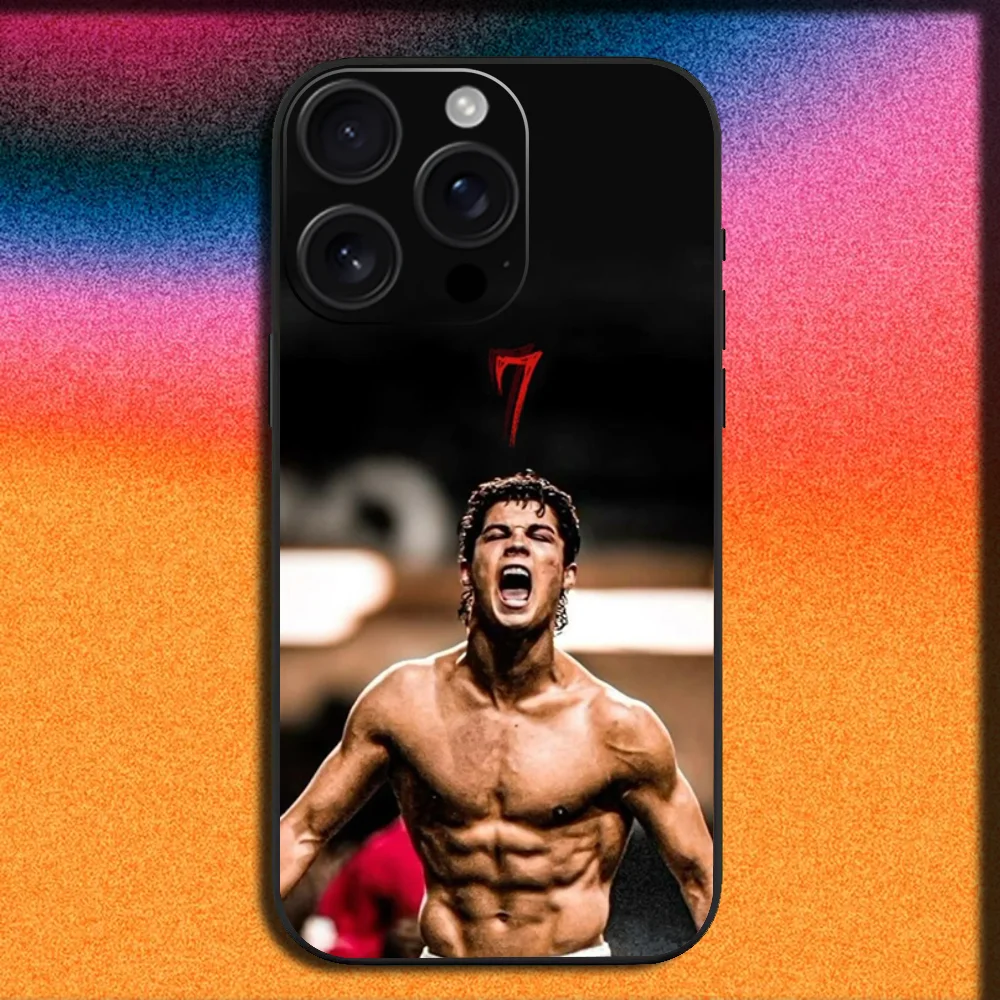 Football Star Black Soft Phone Case – Sleek and Durable Cover