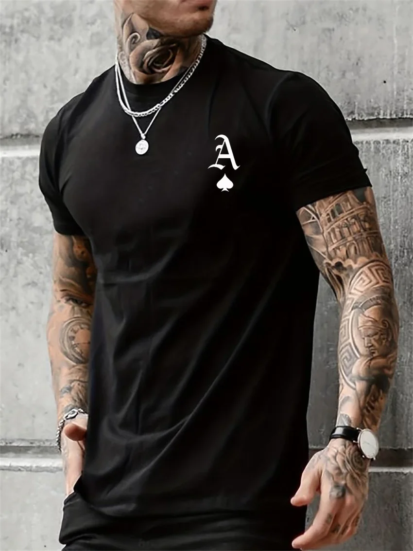 Men-s-Summer-100-Cotton-A-Letter-Printed-Loose-Large-Casual-Round-Neck ...