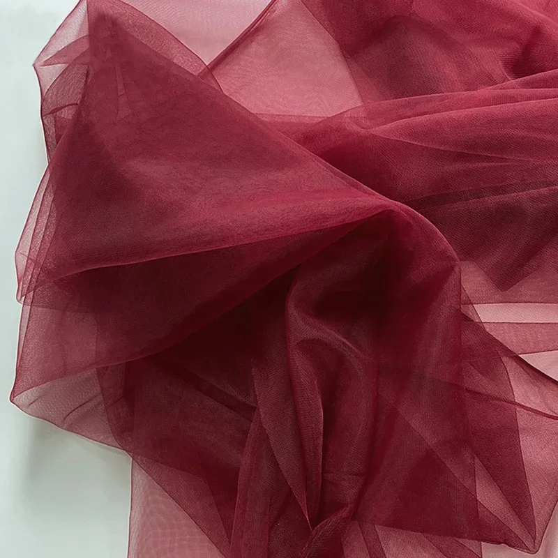 Elegant Red Wine Hanging Mesh Fabric for DIY Wedding and Festival Decor