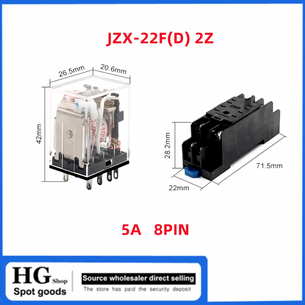 JQX-13F 2Z Small intermediate relay AC AC220V DC 24V8 pin JZX-22F 2Z JZX-22F 3Z 11pin JZX-22F 4Z 14-pin electromagnetic relay