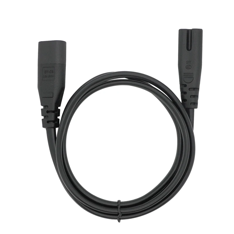IEC 320 Figure 8 Power Adapter Extension Cable, 2-Pin C7 to C8 Female to Male Adapter