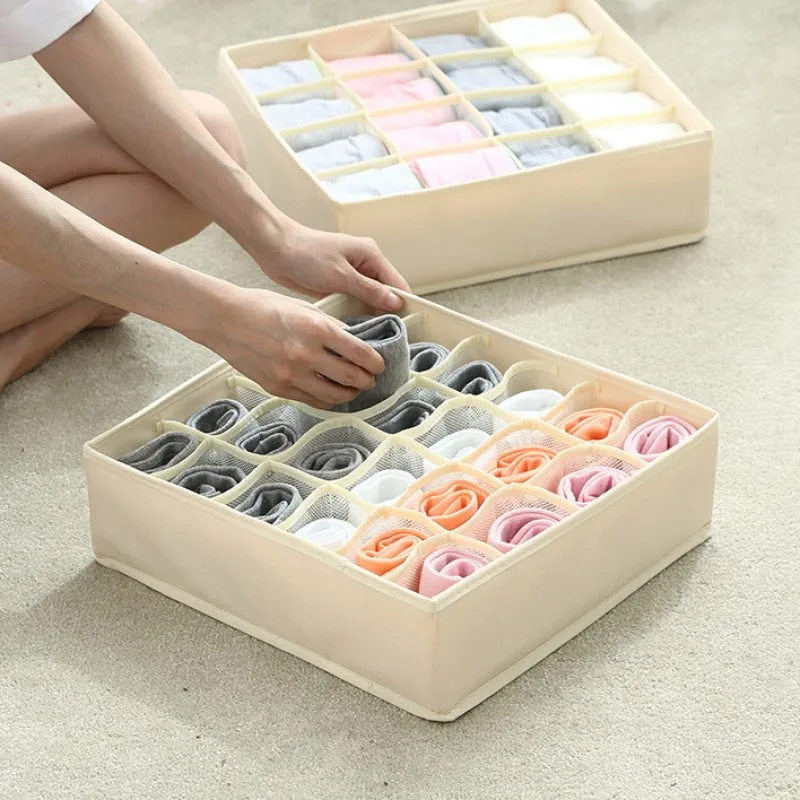 24 Grid Foldable Underwear Organizer Box Cabinet Drawer Socks