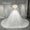 Ashley Carol Long Sleeve Wedding Dress Real photos 2023 Shining Beading Lace Up Invisible Neckline Wedding Gown Vestido De Novia 1
