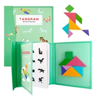 Hot Magnetic 3D Puzzle Geometric Shapes Tangram Jigsaw Board Kids Montessori Games Children Educational Wooden Toys 1