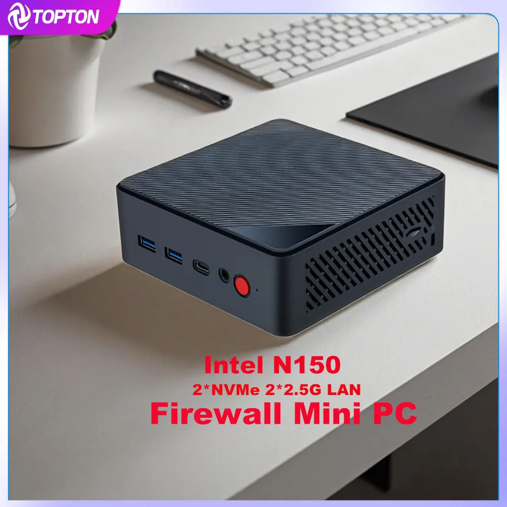 Topton Office Mini PC Intel N150 2*2.5G LAN i226 2*M.2 NVMe SSD