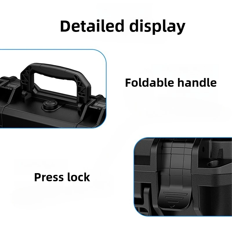 Valigetta per attrezzi multifunzionale Scatola di protezione di sicurezza in plastica Valigia per organizer per attrezzi durevole portatile impermeabile con strumenti da lavoro - immagine 4