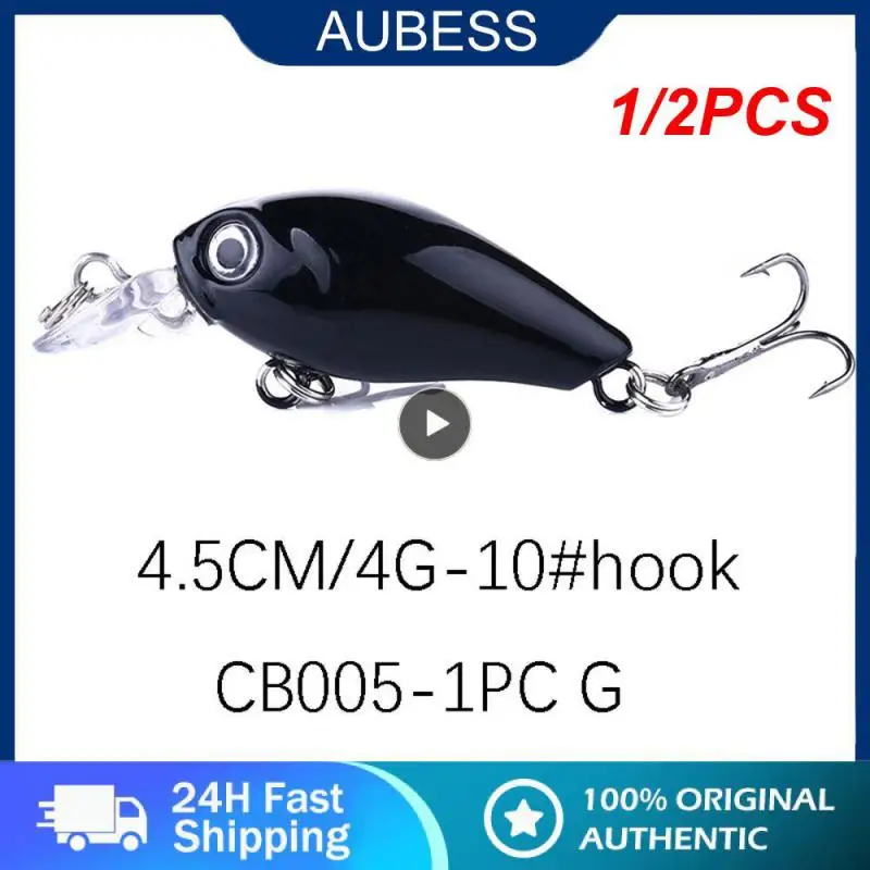 

1/2PCS Mixed Colors Minnow Fishing Lures Set 4.5cm 3.5g Mini Crank Wobblers With Treble Hooks Tackle Topwater Swim Crankbaits