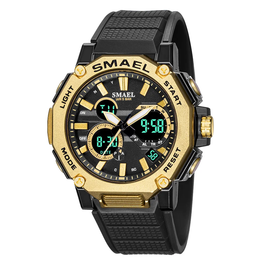 2023 New Top Brand Men Military Sports Watches 50M Waterproof Dual Display Quartz Watch Chronogra