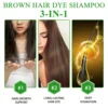 Shampoo 3 in 1 Organic Natural Hair Dye Ginseng Extract Black Hair Color Шампунь Для Волос for Cover Gray White Hair 500ML 3