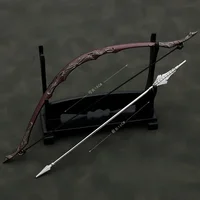 18cm The Prince of Elves Legolas Bow and Arrow Galadhrim Movies Metal Medieval Weapon Model Pendant Accessories Gift Toys Boys 1