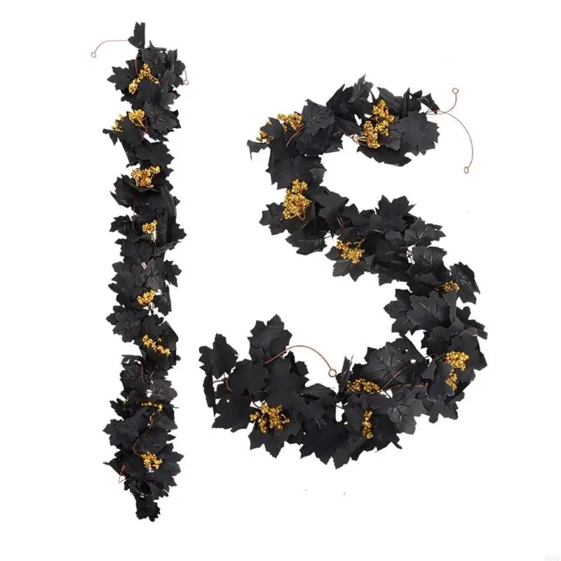 2pcs Faux Herbst Ahornkränze Innen Freien Weihnachts Thanksgiving Party Dekoration B03E – Detail 10