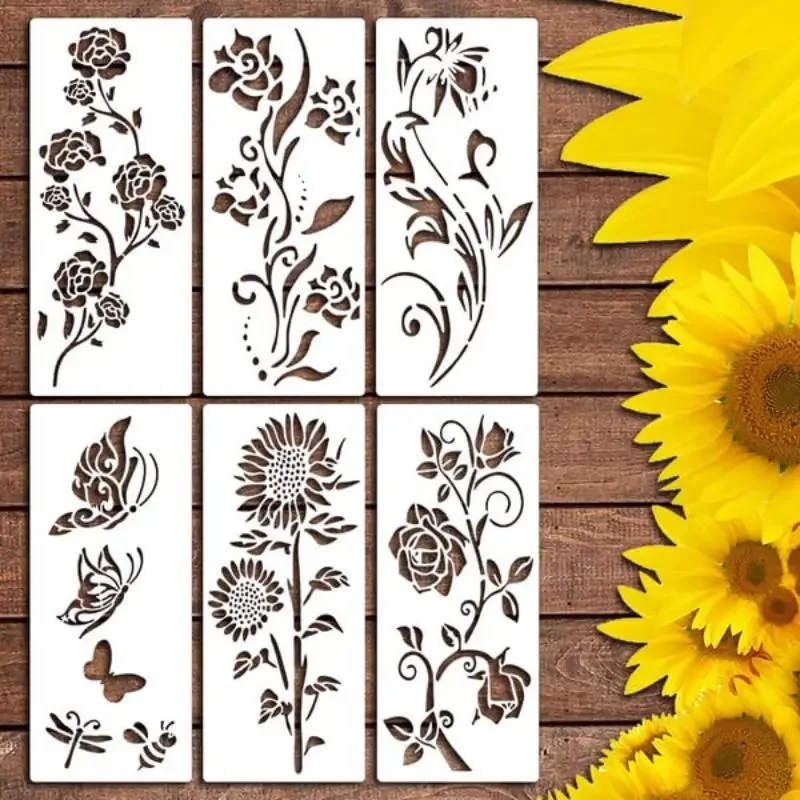 Reusable Garden Fence Flower Stencils 5