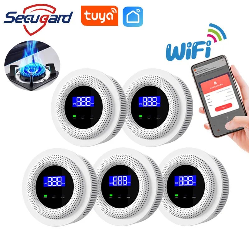 Tuya WiFi Gas Leak Detector 433MHz Wireless LPG Leakage Sensor Smart