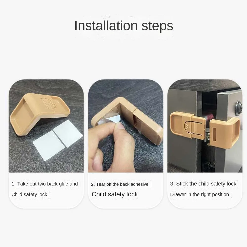 10pcs/set ABS Multi Functional Safety Locks Plastic Right Angle Baby Cabinet Drawer Locks Waterproof Small
