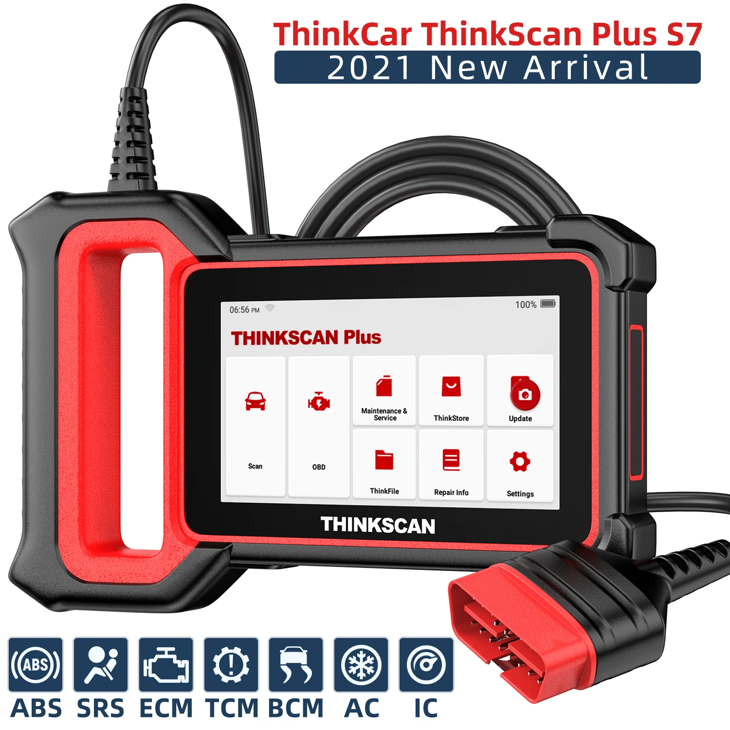 THINKCAR Thinkscan Plus S7 OBD2 Scanner Multi System Scan SAS DPF A/F Reset OBD2 Code Reader Automotive Scanner Diagnostic Tool best car battery charger