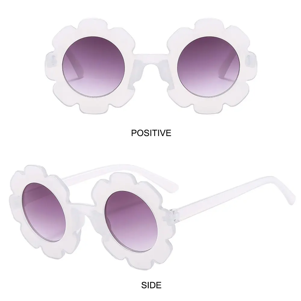Kids Sunflower Sunglasses Children Round Flower Sun Glasses Outdoor Sun Protection Eyewear Novel Disco Festival Party Shades