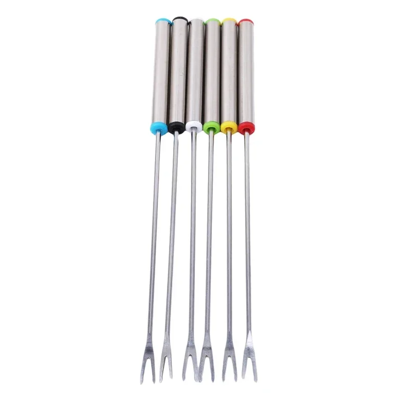6PCS/Set Stainless Steel Fruit Forks Set Kitchen Cheese Dessert Fork Tools Food Accessories
