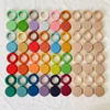 Rainbow Colored Wooden Rings Coins Blocks Kids Open Ended Play Toys Baby Montessori Activity At Home Stacking Game Loose Parts 1