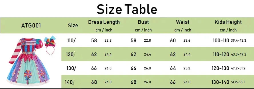 Lollipop Kostüm Fee Halloween Süßigkeiten Rollenspiel Dress up Kind Karneval Purim Prinzessin Mädchen Party Kleider Nette Vestidos Regenbogen – Detail 3