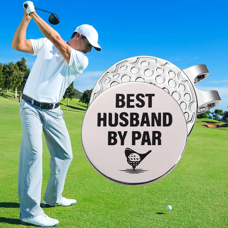Funny Best Husband by Par Golf Ball Marker with a Magnetic Hat Clip Golf Training Aids Baseball Cap Clips Accessories for Gift