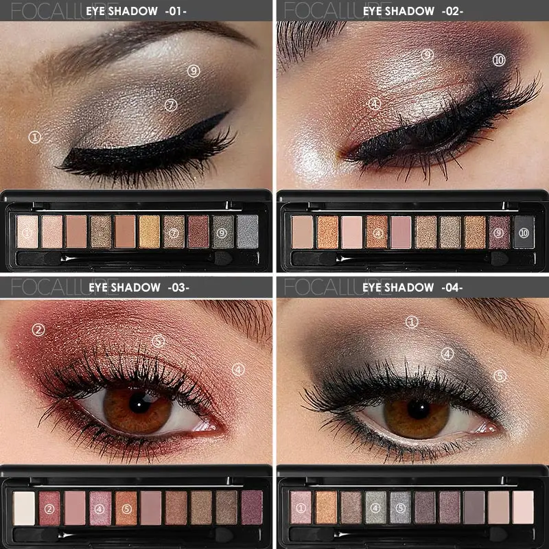 10 Colors Matte Eyeshadow Palette Eye Shadow Eye Shadow Plate Waterproof Shimmer Glitter Nude Eye Shadow Makeup Cosmetics for Women