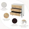 Nightstand 3-Drawer White Dresser X2 with Handicraft Wood Ring, Fully Nightstands Wooden Finish, Nightstand 5