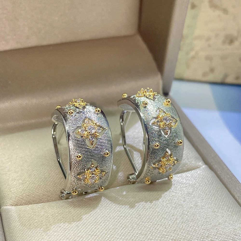 Elegant silver-plated zirconia earrings - Claire Jewelry